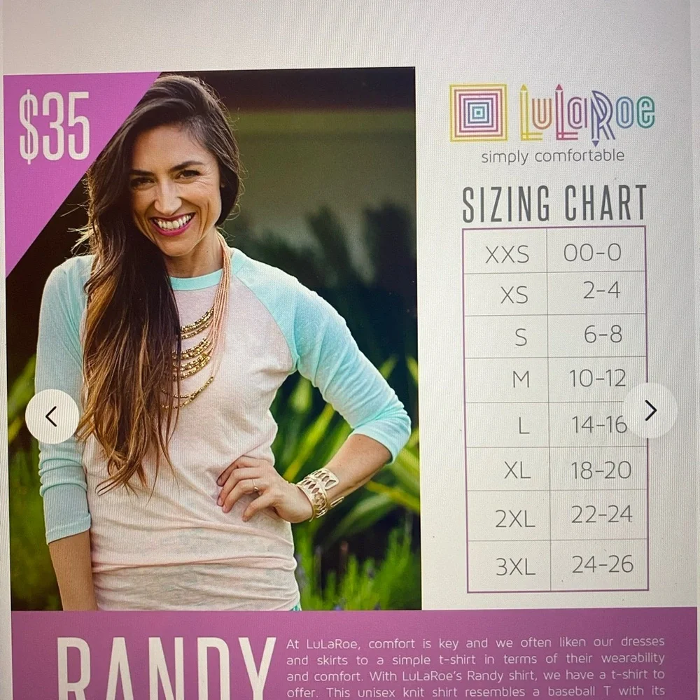 Lularoe Medium Randy - Picture 4 of 4